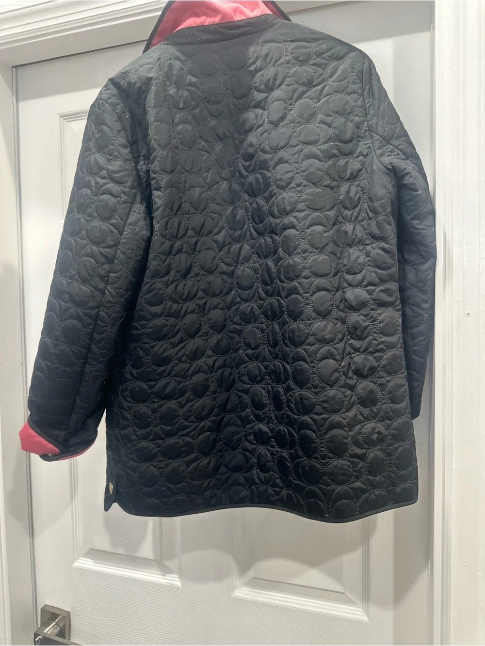 Coach Black Quilted Puffer Jacket with Gold Buttons